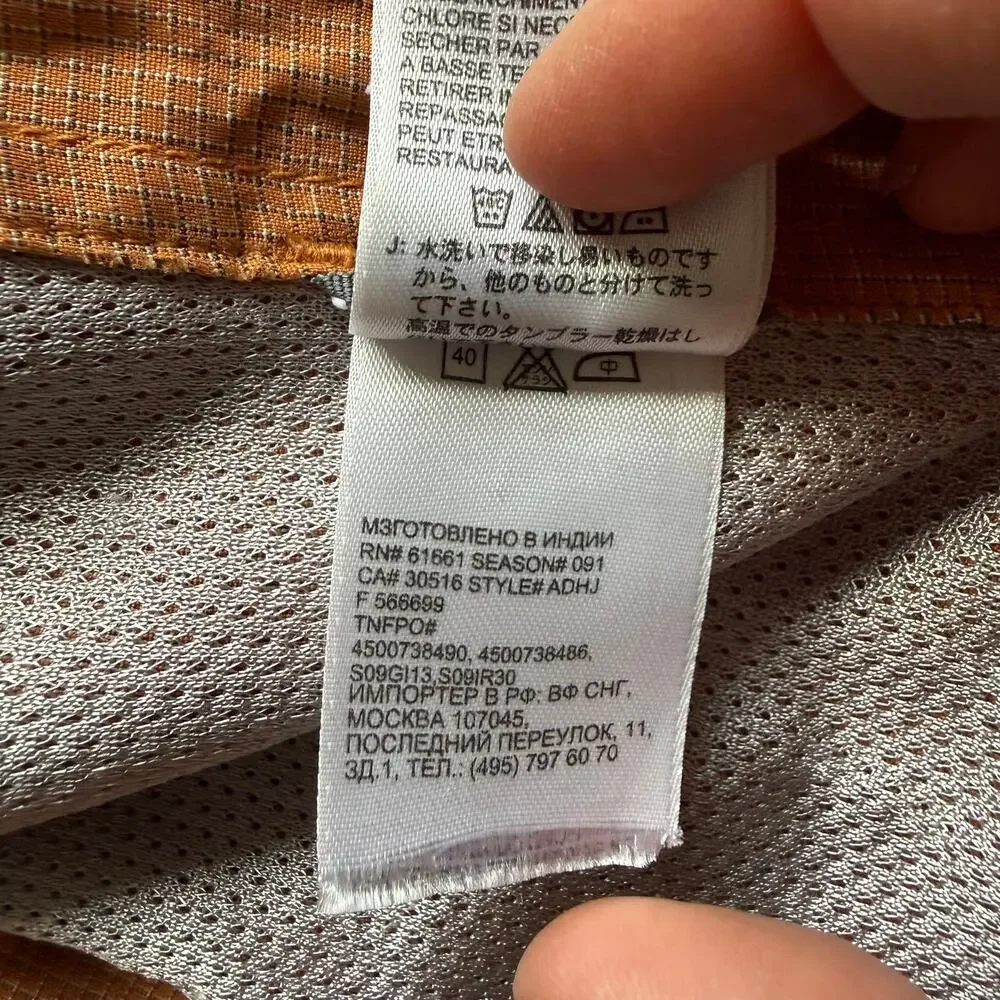 The North Face Orange Modal Button Shirt Mesh Lining Hiking Outdoors Gorpcore